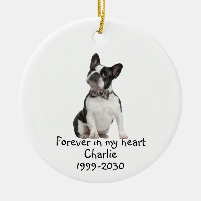 Memorial Keepsake Dog Pet Animal  Ceramic Ornament (Front)
