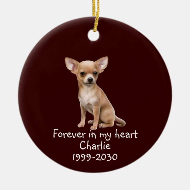 Memorial Keepsake Dog Pet Animal Customize Ceramic Ornament (Front)