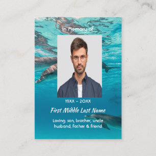 Memorial Keepsake Dolphins Underwater Ocean Business Card
