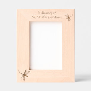 Memorial Keepsake Dragonfly White Flower Etched Frames