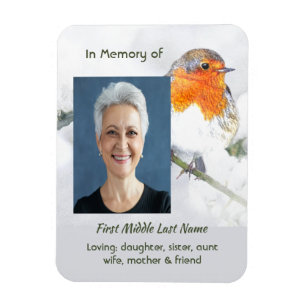  Memorial Keepsake English Robin Bird Magnet