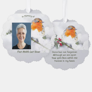 Memorial Keepsake English Robin Bird Ornament Card