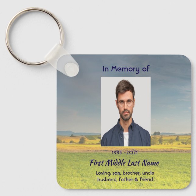 Memorial Keepsake Farm Crop Prairie Keychain (Front)