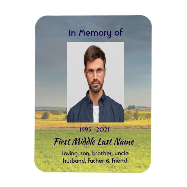 Memorial keepsake Farm Crop Prairie Magnet (Vertical)