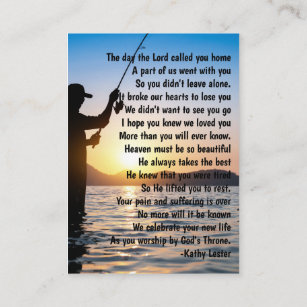 Memorial Keepsake Fisherman Fishing Fish Business Card