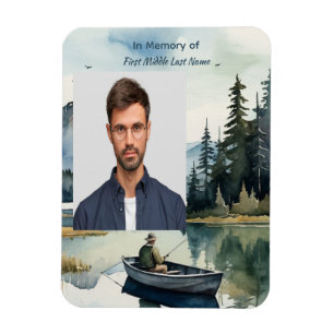 Memorial Keepsake Fishing Lake in Boat Magnet