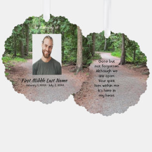 Memorial Keepsake Forest Trail Path Walk Hike  Ornament Card