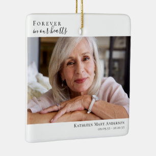 Memorial Keepsake   Forever in our Hearts Ceramic Ornament