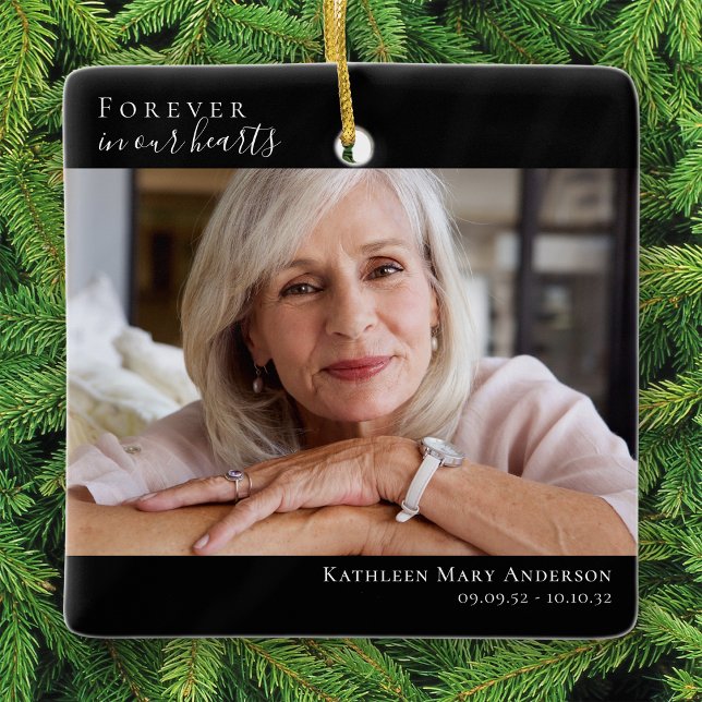 Memorial Keepsake | Forever in our Hearts Ceramic Ornament (Creator Uploaded)