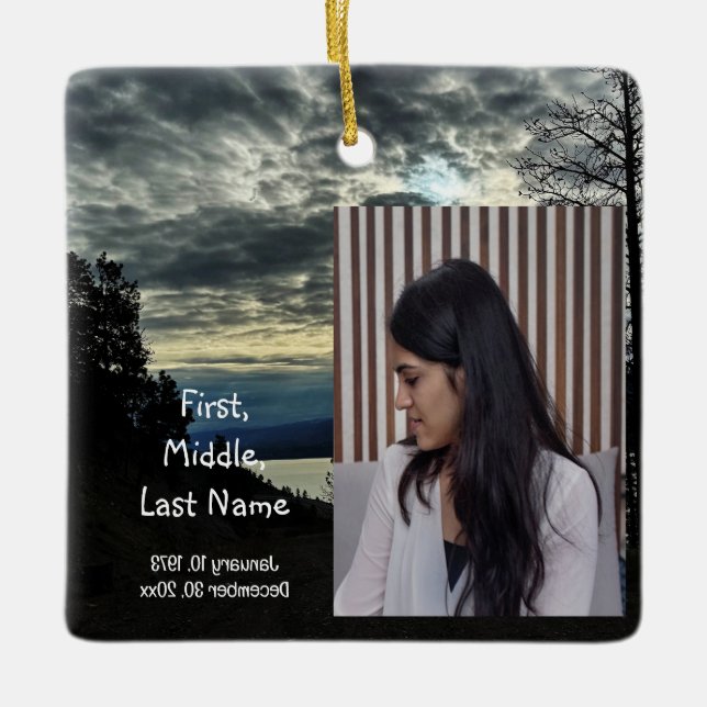 Memorial Keepsake Gone But Not Forgotten Ceramic Ornament (Front)