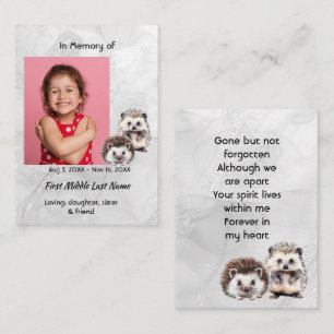 Memorial Keepsake Hedgehog Children Business Card