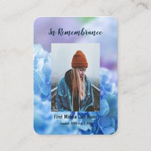 Memorial Keepsake Hydrangea  Garden Flowers Business Card