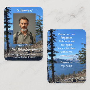 Memorial Keepsake Lake Forest Trees Business Card