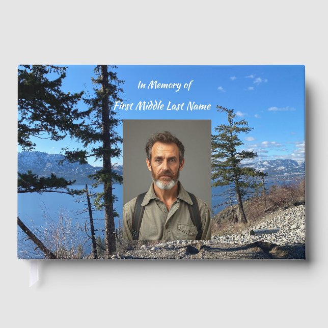 Memorial Keepsake  Lake Forest Trees Guest Book (Front)