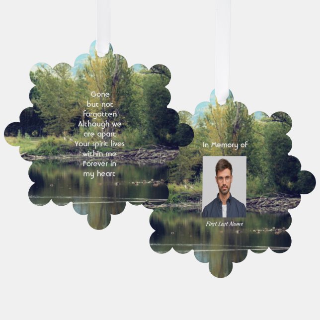  Memorial Keepsake Lake Pond Park Ducks  Ornament Card (Front/Back)