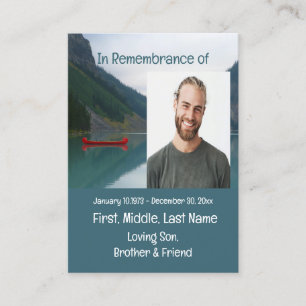 Memorial Keepsake Lake Red Canoe Wilderness Business Card