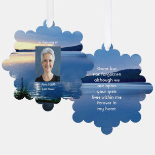 Memorial Keepsake Lake Sunrise Nature Ornament Card
