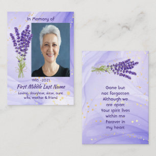 Memorial Keepsake Lavender Garden Flower Business Card