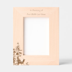 Memorial Keepsake Masculine Stag Deer Art Etched Frames