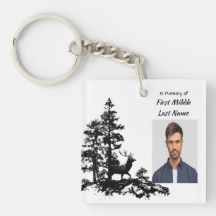 Memorial Keepsake Masculine Stag Deer Art Keychain