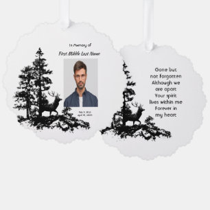 Memorial Keepsake Masculine Stag Deer Art Ornament Card