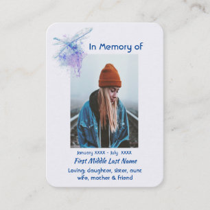 Memorial Keepsake Memorial Dragonfly Business Card