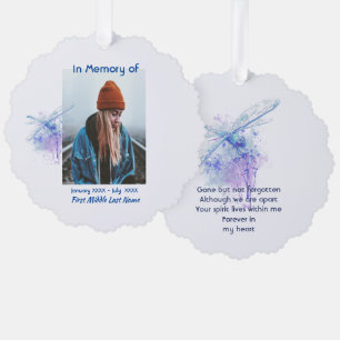 Memorial Keepsake Memorial Dragonfly Ornament Card
