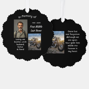 Memorial Keepsake Motorcycle Chopper Ornament Card