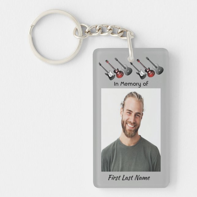  Memorial Keepsake Musician Guitar Music  Keychain (Front)