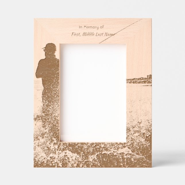Memorial Keepsake Ocean Fly Fishing Fisherman Etched Frames (Front)