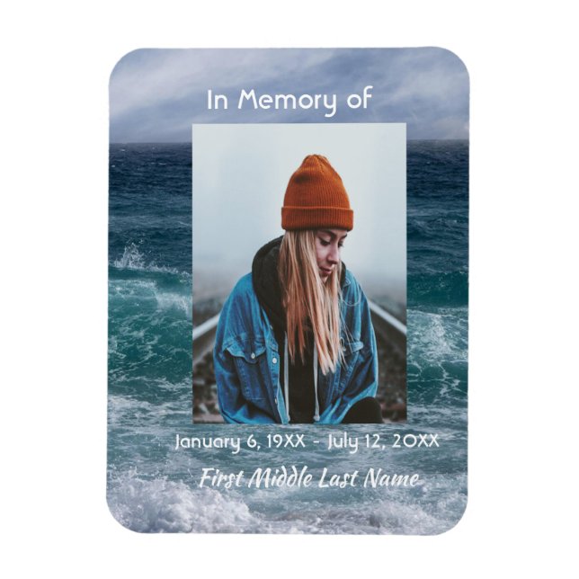 Memorial Keepsake Ocean Sea Beach Magnet (Vertical)