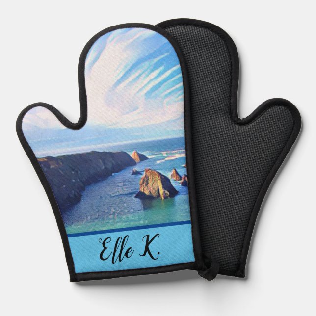 Memorial Keepsake One Side Photo Personalized Oven Mitt (Front/Back)