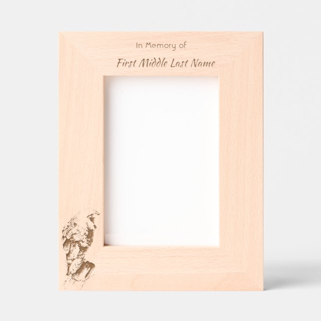 Memorial Keepsake Photo Barn Owl Bird  Etched Frames (Front)