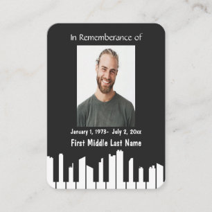 Memorial Keepsake Piano Musician Cityscape  Business Card