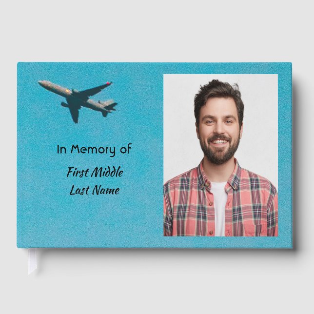 Memorial Keepsake Pilot Airplane Flying Guest Book (Front)