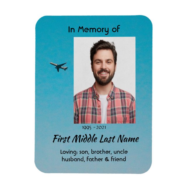  Memorial Keepsake Pilot Airplane Flying Magnet (Vertical)