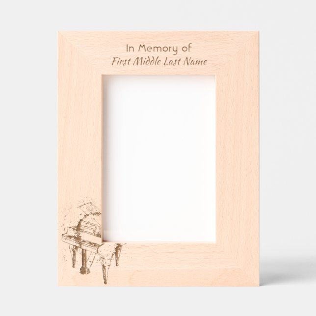 Memorial Keepsake  Prayer Piano Musician Etched Frames (Front)