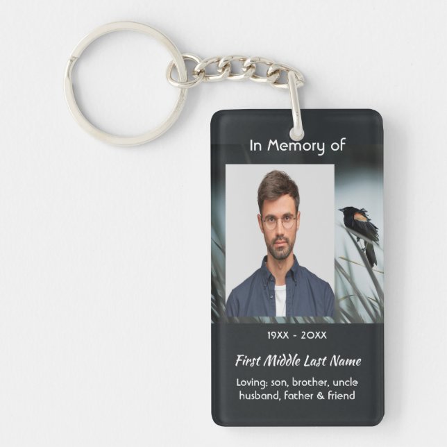  Memorial Keepsake  Red-wing Blackbird Keychain (Front)