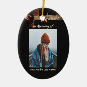 Memorial Keepsake Remembrance Music Guitar Ceramic Ornament