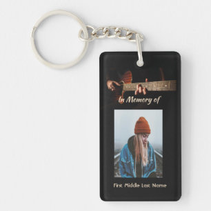 Memorial Keepsake Remembrance Music Guitar Keychain