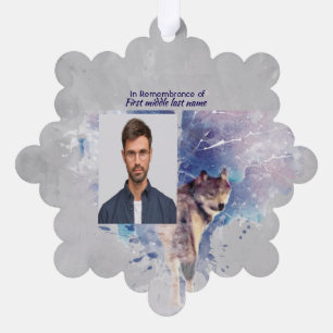 Memorial Keepsake  Remembrance Wolf Ornament Card