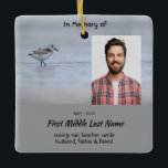 Memorial Keepsake Sandpiper Shore Bird  Ceramic Ornament<br><div class="desc">Memorial Photo Custom Sandpiper Shore Beach Bird  to customize with a Christian  inspirational and comforting poem</div>