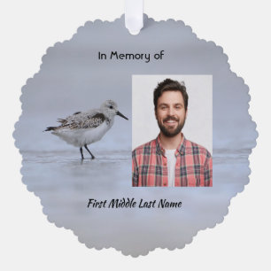  Memorial Keepsake Sandpiper Shore Bird  Ornament Card