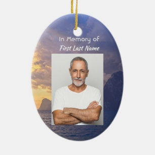  Memorial Keepsake Sea Sky Cloud Island  Ceramic Ornament