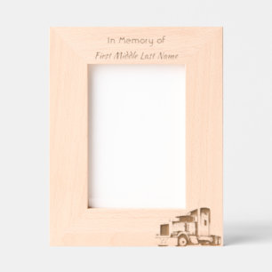  Memorial Keepsake Semi Truck Tractor Trailer Etched Frames