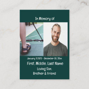 Memorial Keepsake Shuffle Board Game Business Card