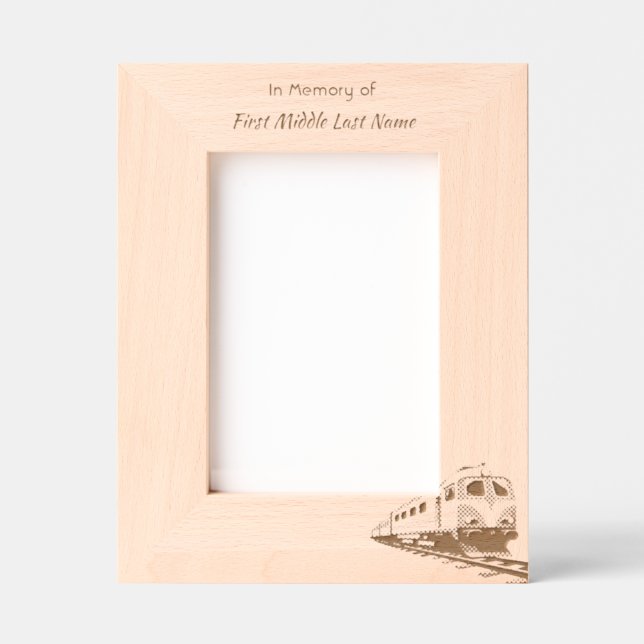 Memorial Keepsake Train Rail Tram Railway Etched Frames (Front)