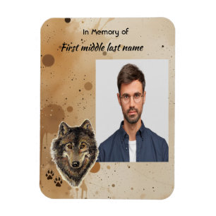  Memorial Keepsake Wolf Wolves Animal Magnet