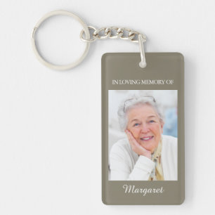 Memorial Keyring with Photo & Rose