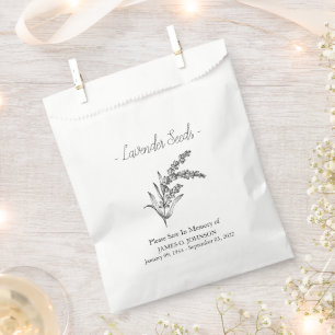 Memorial Lavender Seed Funeral  Favour Bag